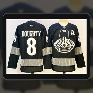 Men's NHL Los Angeles Kings #8 Drew Doughty Black Alternate Breakaway Jersey